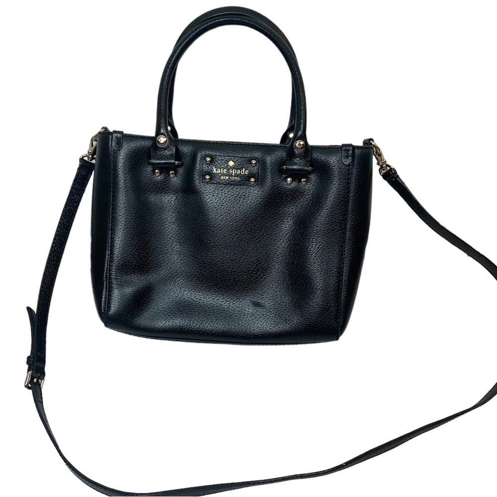 Kate Spade Wellesley Quinn Black with Pink Lining leather purse